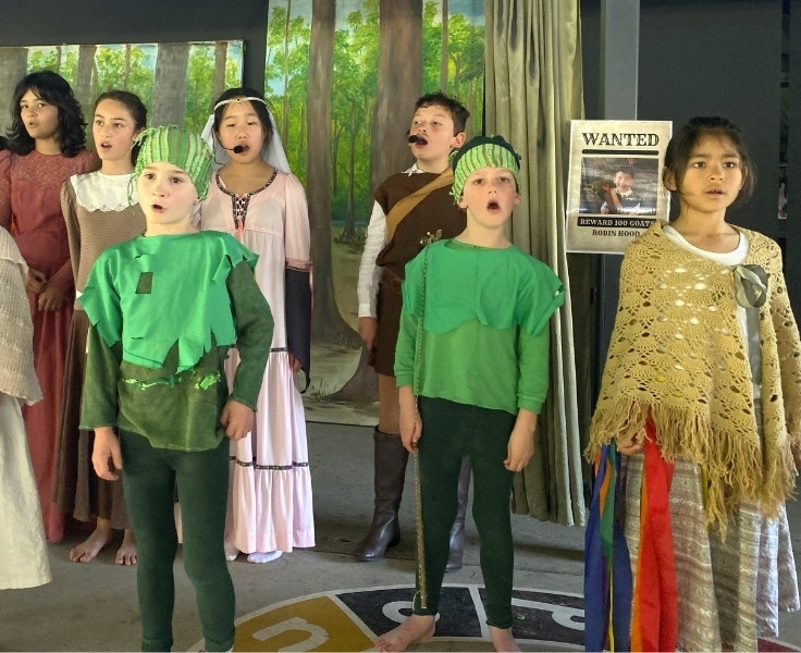 Hillside students performing the play