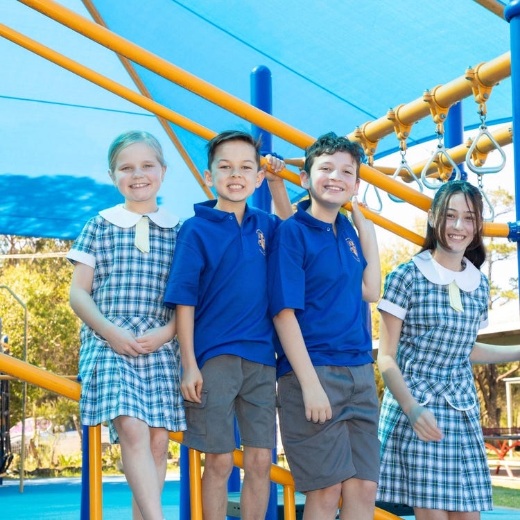 Hillside students playing in the school playground