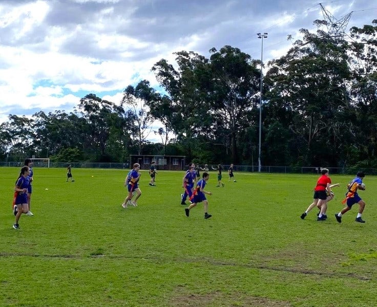 Interschool sport competition at Hayes Park, Galston